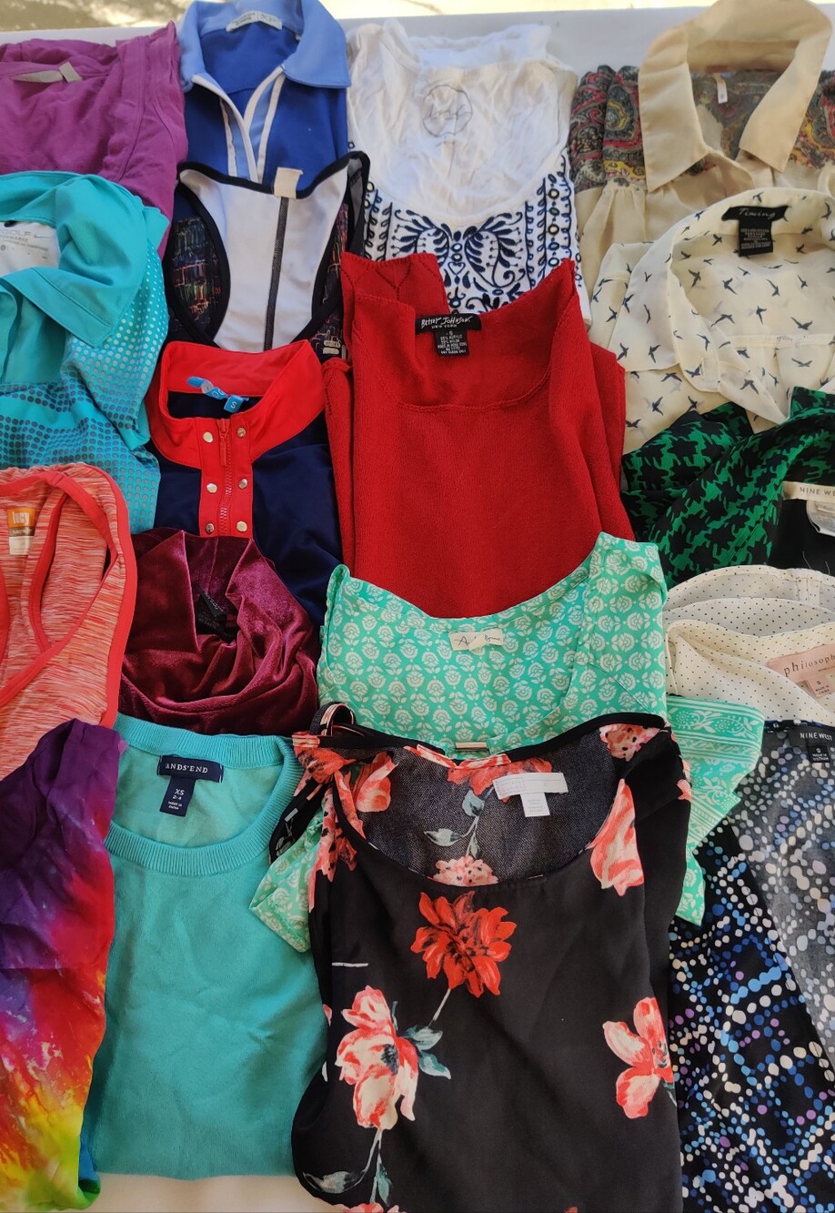 18 Mixed Women's Tops Bundle - Red Floral & Assorted Colors